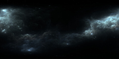 360-degree full-sphere panoramic space background with nebula and stars. It was neither partly nor fully created with generative AI. © Peter Jurik