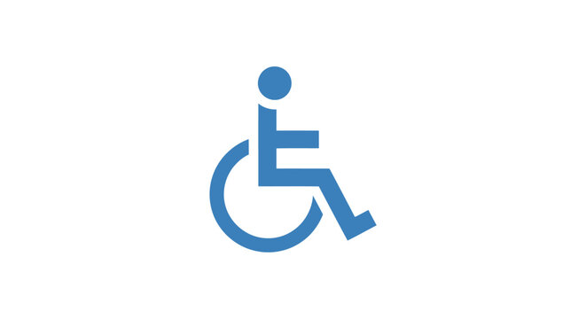Blue wheelchair accessibility symbol logo.