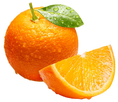 Fresh orange with sparkling water droplets isolated on a white background, with png file, High-quality concept for healthy ingredients, summer beverage marketing, and food packaging design.
