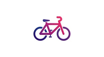 Fototapeta premium Vibrant pink and purple gradient bicycle icon