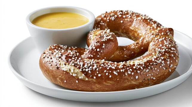 Soft pretzel with cheese dip