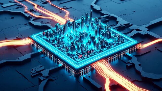 Neon Cyber-City Chip Unveiling