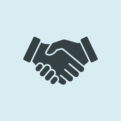 Obraz premium A simple graphic icon showing a professional business handshake gesture