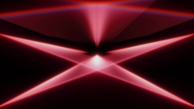 Futuristic red neon X shape with glowing abstract cinematic light beams