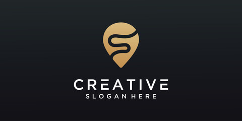 Obraz premium Initial creative minimal logo icon design abstract element. elegant Logo template vector creative business. - VECTOR