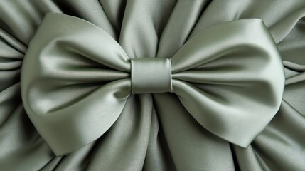 Obraz premium Elegant sage green satin bow
