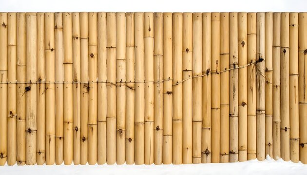A close-up of a bamboo blind on a white background