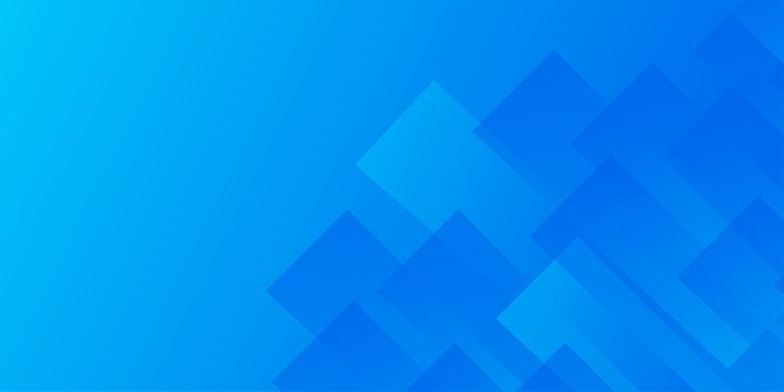 Abstract blue square shapes vector background. Overlay blue gradient diagonal geometric shape graphic element. dynamic sporty horizontal background template for media promotion or web banner, vector. 