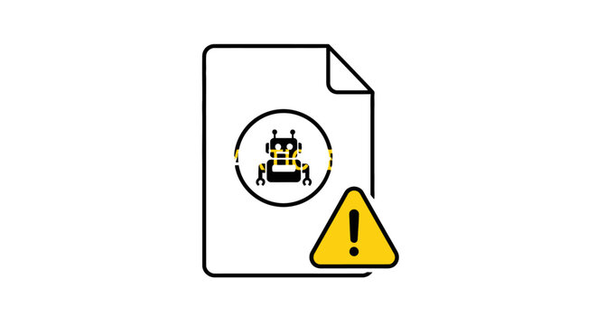 Warning sign on a document page.
