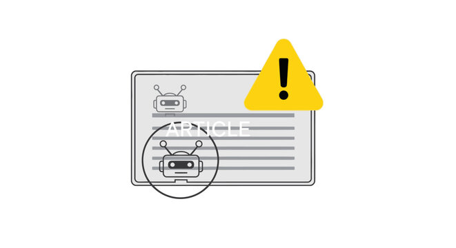 Warning sign on a document.