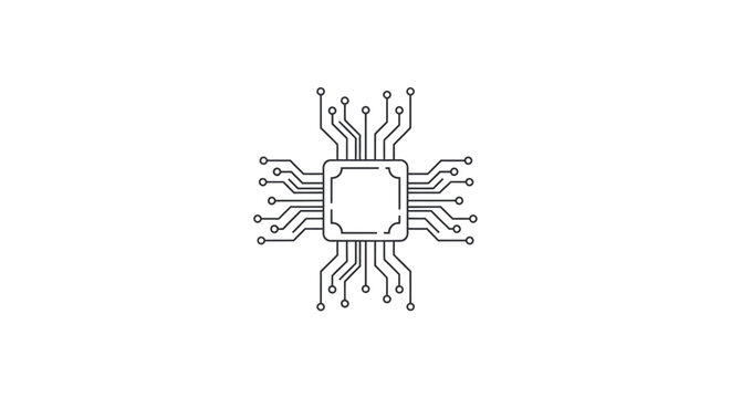 Microchip electronic circuit board component closeup.