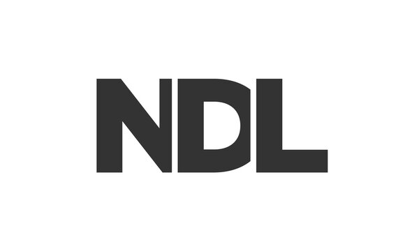 NDL logo design template with strong and modern bold text. Initial based vector logotype featuring simple and minimal typography. Trendy company identity.