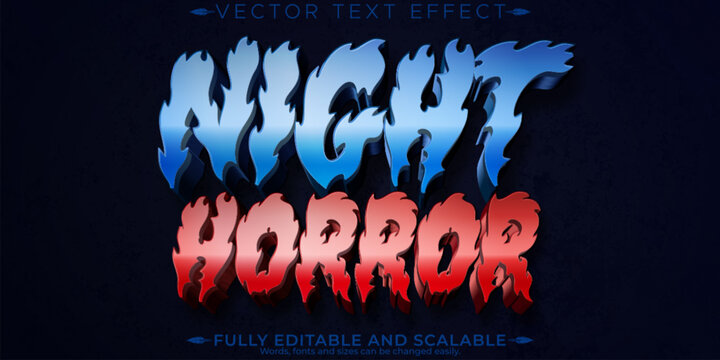 Halloween monster text effect, editable horror and scary text style