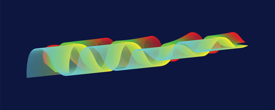 Abstract  digital sine wave signal visualization on dark background