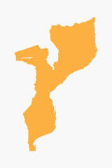 Obraz premium Vector graphic artwork suitable for print and web containing flat detailed map of MOZAMBIQUE