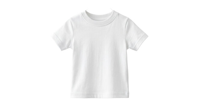Blank white baby t-shirt mockup on invisible hanger isolated