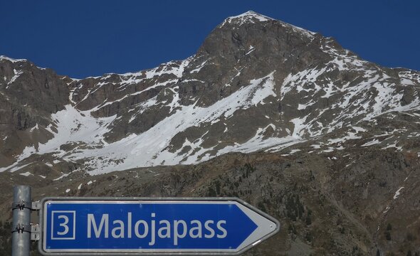sign in the mountains....Maloja Pass