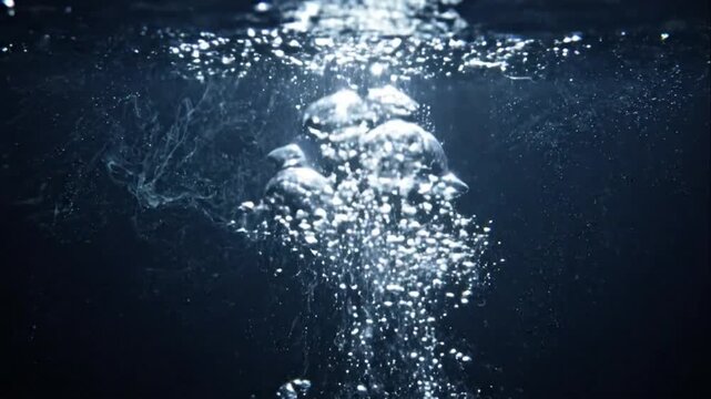 Underwater Bubbles Rising to Surface.