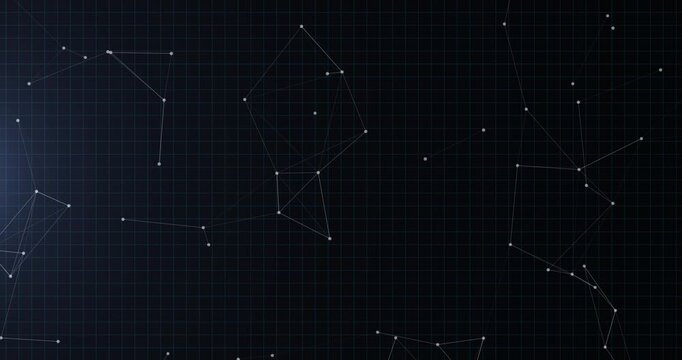 Futuristic digital network background featuring connected dots, polygon lines, and dark grid texture. Modern technology concept ideal for AI, blockchain, data visualization, cybersecurity, communicati