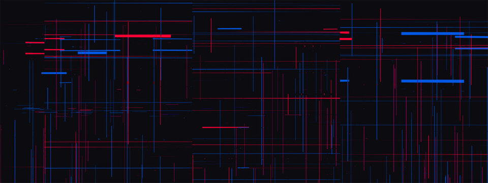 Noise bg pattern with glitch screen effect for tv background. Cyber pixel distortion static overlay for code with grain and lines for failure or rewind cctv technology backdrop. Geometric interference