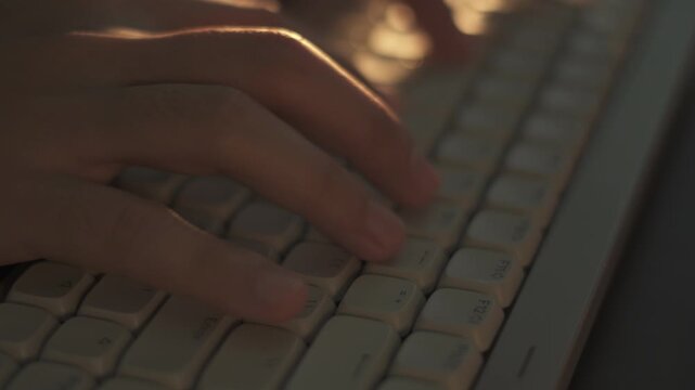 Close-up of Businessman Hands Typing on Computer Keyboard, Professional Office Working and Software Developer Data Concept, Business idea concept.