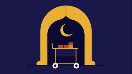 Ramadan food cart with crescent moon © sumona