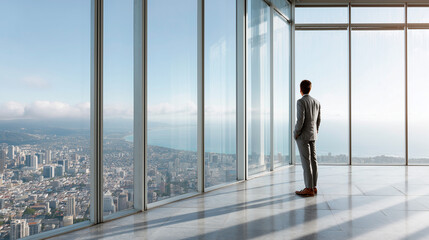 Fototapeta premium Successful corporate executive in a luxury office representing leadership and business success