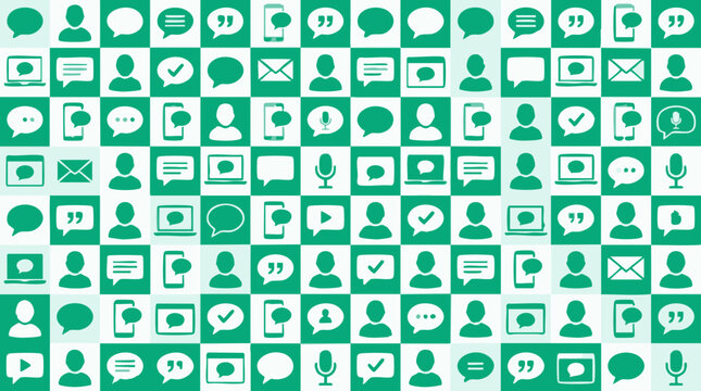 Technology and communication icons seamless pattern background