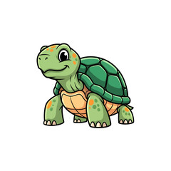 Obraz premium Cute turtle animal icon walking alone