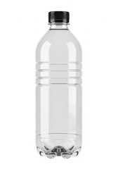Fototapeta premium Clear plastic bottle with black cap and measurement markings