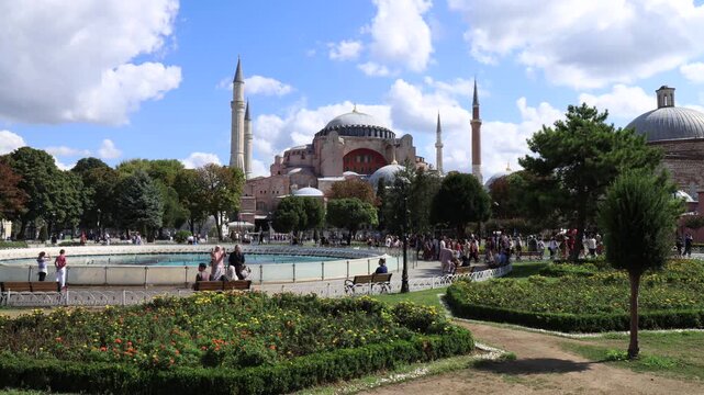 Hagia Sophia Mosque and Gardens in Istanbul Turkey in Hagia Sophia, Istanbul, Turkey