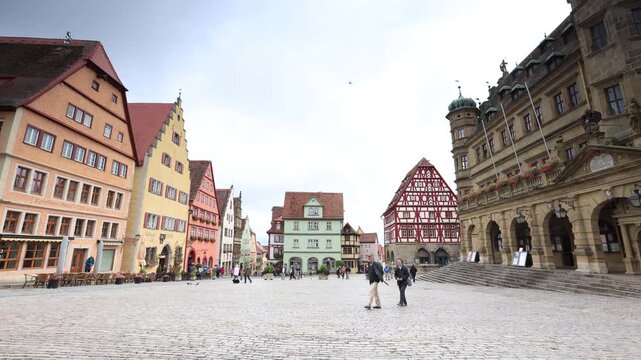 Historic Market Square in Rothenburg ob der Tauber, Germany