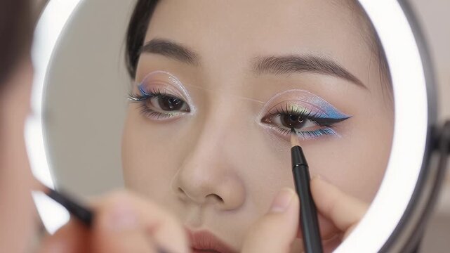 Applying Colorful Eyeliner for a Stunning Look