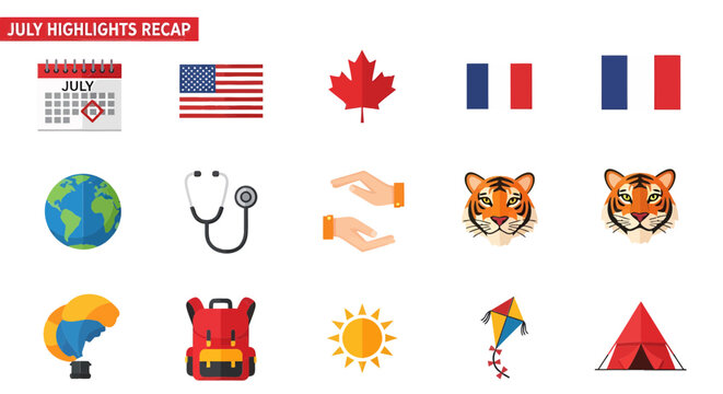 Variety of colorful animal icons.