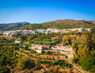 Obraz premium Lanjaron aerial panoramic view, Alpujarras in Spain