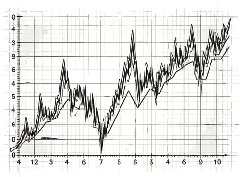 A professional line graph showcases performance benchmarking data for enterprise developer platforms, featuring a clean technical layout with sharp geometric lines against a pure white background