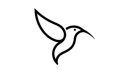 Naklejka premium Hummingbird logo, black isolated vector silhouette