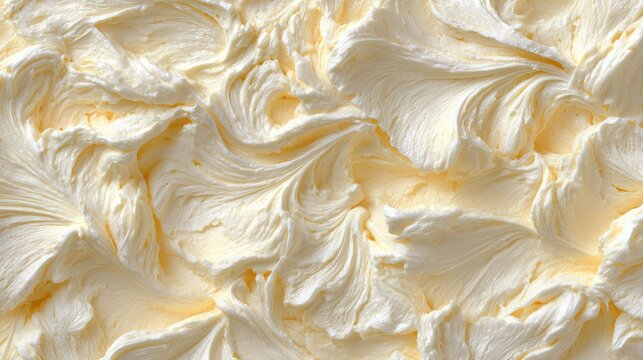 Creamy vanilla ice cream texture used as a background.
