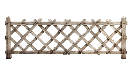 Obraz premium PNG of Wooden trellis fence with a rustic design, perfect for garden aesthetics.