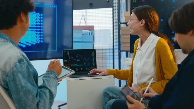 Diverse creative team of programmer or Software engineer collaborating develop Ai agentic project.Concept of transformation,Coding team,ai agentic workflows,develop Ai Assistant,business brainstorming