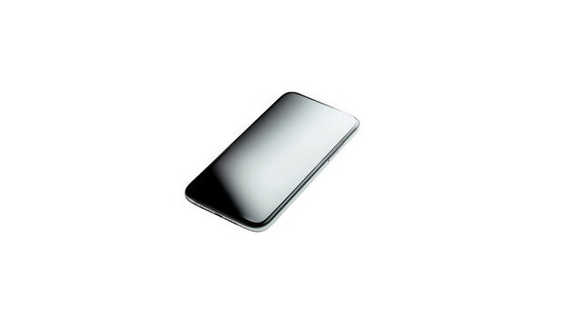 Sleek modern smartphone device displaying blank screen for interface design mockup projects presented on transparent background