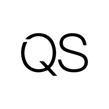 Minimal QS logo with simple structure and modern geometric form Vector illustration