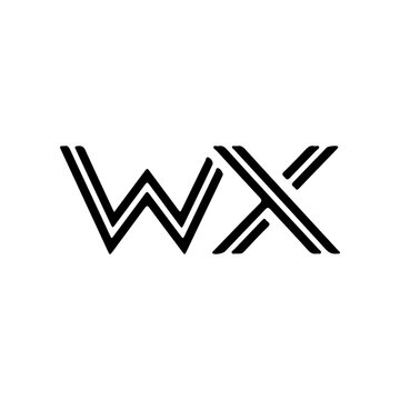 Minimal WX lettermark with sleek modern line structure Vector illustration