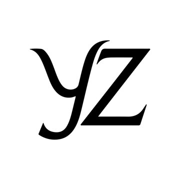 Minimal YZ lettermark with clean structure and modern branding Vector illustration