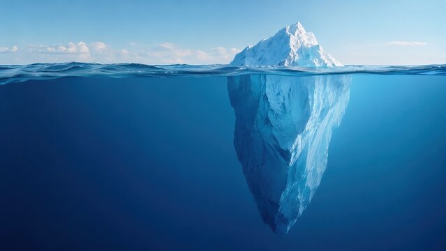 Iceberg Illusion: A View Above and Below the Water's Surface
