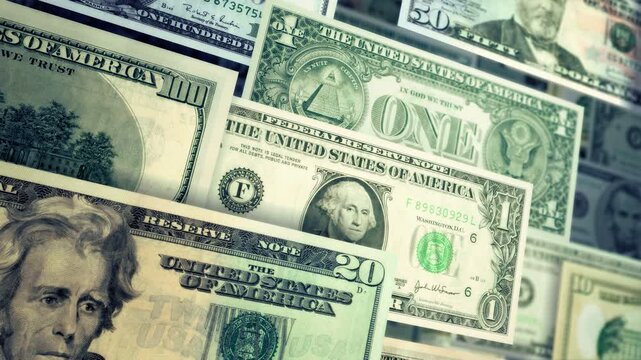 banknote dollar money loop motion background