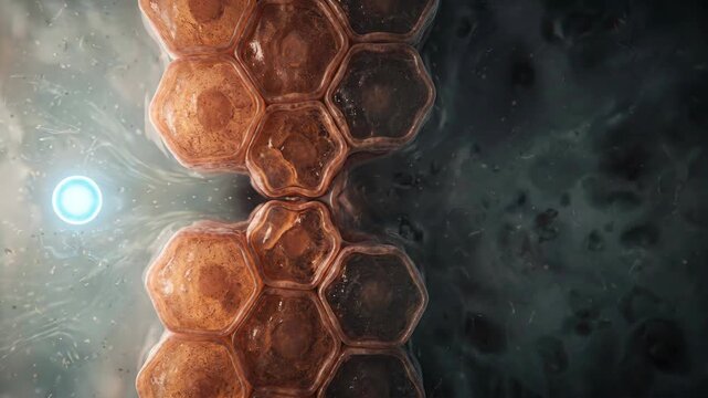 Blood-Brain Barrier Nanoparticle Drug Crossing Macro Scientific Visualization