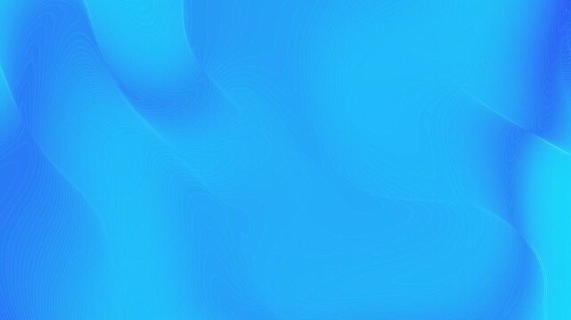 Abstract motion background featuring cyan topographic contour lines moving on a bright blue surface.