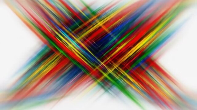 Abstract spectrum of interwoven light streaks in vibrant colors