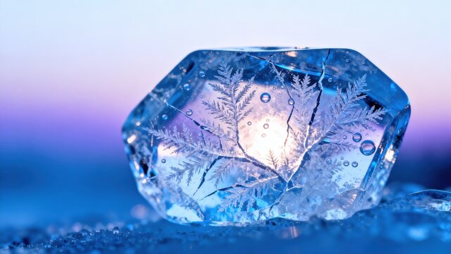 Ice crystal with fernlike pattern